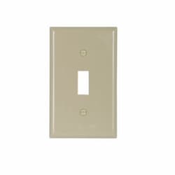 1-Gang Toggle Wall Plate, Nylon, Ivory, Bulk