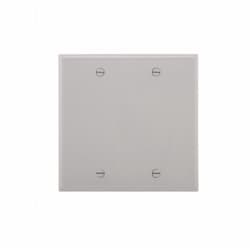 2-Gang Blank Wall Plate, Standard, Gray