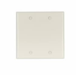 2-Gang Blank Wall Plate, Standard, Light Almond