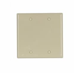 2-Gang Blank Wall Plate, Standard, Ivory