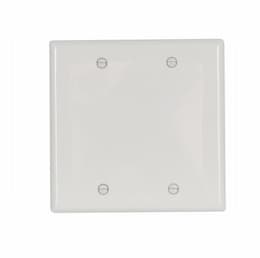 2-Gang Blank Wall Plate, Standard, White