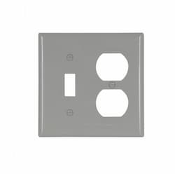 2-Gang Toggle & Duplex Wall Plate, Standard, Gray