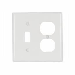 2-Gang Toggle & Duplex Wall Plate, Standard, White