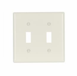 Eaton Wiring 2-Gang Double Toggle Switch Wall Plate, Standard, Almond