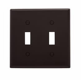 Eaton Wiring 2-Gang Double Toggle Switch Wall Plate, Standard, Brown