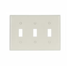 Eaton Wiring 3-Gang Toggle Switch Wall Plate, Standard, Light Almond