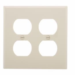 Standard Size 2-Gang Duplex Receptacle Nylon Wallplate, Almond