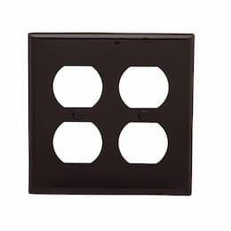 Standard Size 2-Gang Duplex Receptacle Nylon Wallplate, Brown