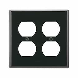 Standard Size 2-Gang Duplex Receptacle Nylon Wallplate, Black