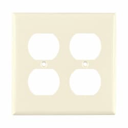 Standard Size 2-Gang Duplex Receptacle Nylon Wallplate, Light Almond