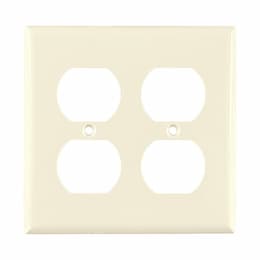 Standard Size 2-Gang Duplex Receptacle Nylon Wallplate, Light Almond