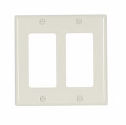 Eaton Wiring 2-Gang Decora Wall Plate, Standard, Almond
