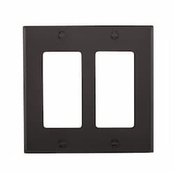 2-Gang Decora Wall Plate, Standard, Black