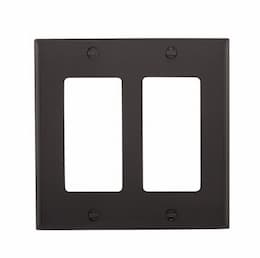 2-Gang Decora Wall Plate, Standard, Black