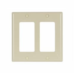 2-Gang Decora Wall Plate, Standard, Ivory