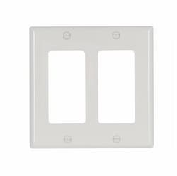 Eaton Wiring 2-Gang Decora Wall Plate, Standard, White