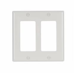 2-Gang Decora Wall Plate, Standard, White