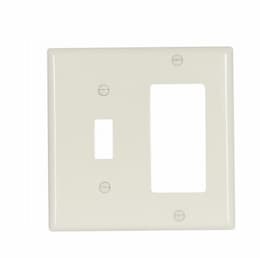 Eaton Wiring 2-Gang Wall Plate, Toggle & Decora, Standard, Almond