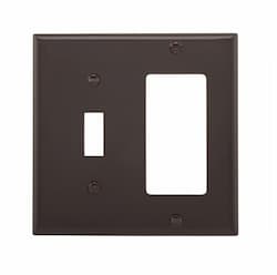 2-Gang Wall Plate, Toggle & Decora, Standard, Brown