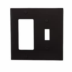 2-Gang Wall Plate, Toggle & Decora, Standard, Black