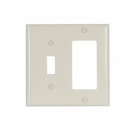 Eaton Wiring 2-Gang Wall Plate, Toggle & Decora, Standard, Light Almond
