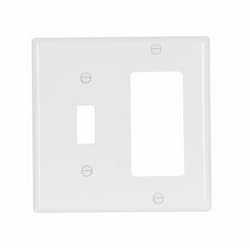 Eaton Wiring 2-Gang Wall Plate, Toggle & Decora, Standard, White