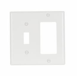 2-Gang Wall Plate, Toggle & Decora, Standard, White