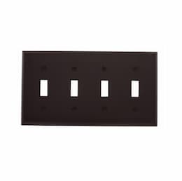 Eaton Wiring 4-Gang Toggle Switch Wall Plate, Standard, Brown