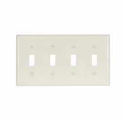 Eaton Wiring 4-Gang Toggle Switch Wall Plate, Standard, Light Almond