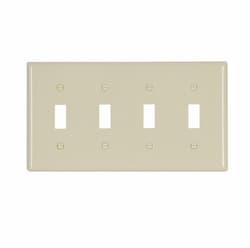 4-Gang Toggle Switch Wall Plate, Standard, Ivory