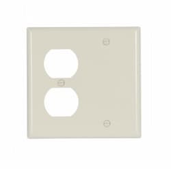 2-Gang Blank & Duplex Wall Plate, Standard, Almond