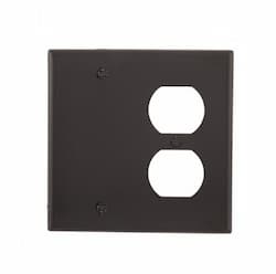 2-Gang Blank & Duplex Wall Plate, Standard, Black