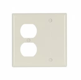 2-Gang Blank & Duplex Wall Plate, Standard, Light Almond