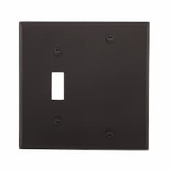 2-Gang Toggle & Blank Wall Plate, Standard, Black