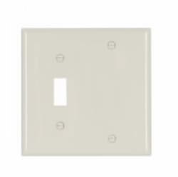 2-Gang Toggle & Blank Wall Plate, Standard, Light Almond