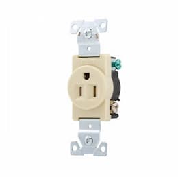 Eaton Wiring 15 Amp Single Receptacle, Industrial, Ivory