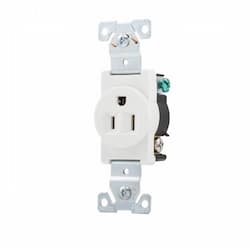 15 Amp Single Receptacle, Industrial, White