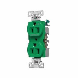 15 Amp Half Controlled Duplex Receptacle, 2-Pole, #14-10 AWG, 125V, Gray