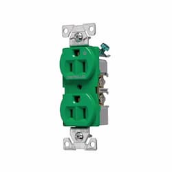 15 Amp Half Controlled Duplex Receptacle, 2-Pole, #14-10 AWG, 125V, Ivory