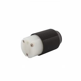 15 Amp Cord Grip Connector, Hospital Grade, Black