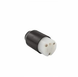 15 Amp Cord Grip Connector, Nylon, Black