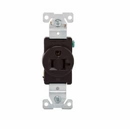 Eaton Wiring 20 Amp Single Straight Blade Receptacle, Industrial Grade, Brown