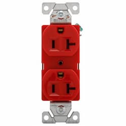 20 Amp Duplex Receptacle Outlet, 2-Pole, 3-Wire, 125V, Red