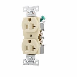 20 Amp Premium Duplex Receptacle, Ivory