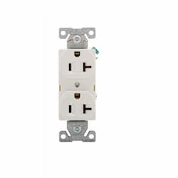 20 Amp Premium Duplex Receptacle, White