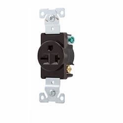 20 Amp NEMA 6-20R 250V Premium Single Receptacle, Brown