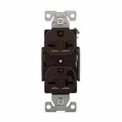 20 Amp Heavy-Duty Duplex Receptacle, #14-10 AWG, 6-20R, 250V, Brown