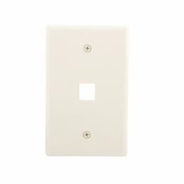 1-Gang 1-Port Flush Mount Modular Wall Plate, Mid-Size, Light Almond