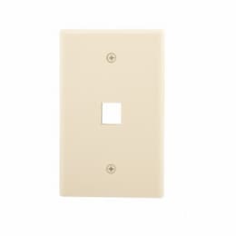 1-Gang 1-Port Flush Mount Modular Wall Plate, Mid-Size, Ivory