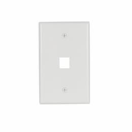 1-Gang 1-Port Flush Mount Modular Wall Plate, Mid-Size, White